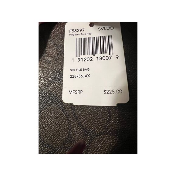 Coach Signature File Bag SV/Brown True Red with Dust Cover (NWT with Callout) - Picture 11 of 12